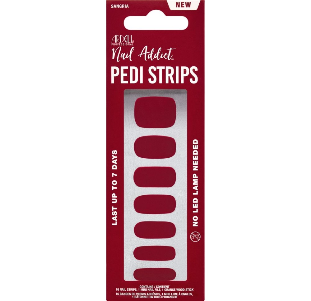 ARDELL Nail Addict Strips Ped Sangria 16 pce