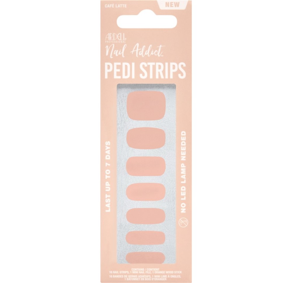 ARDELL Nail Addict Strips Ped Cafe Latte 16 pce