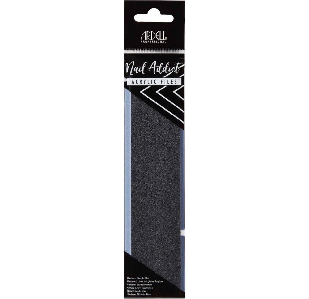 ARDELL Nail Acrylic File Black Padded 2 pce