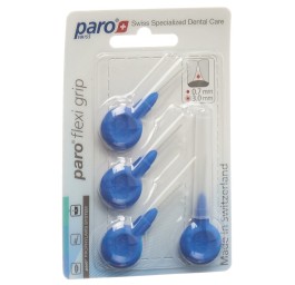 PARO Flexi Grip 3mm x-fin bleu cylindrique 4 pce