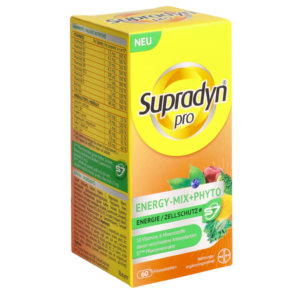SUPRADYN pro energy-mix + phyto cpr pell 60 pce