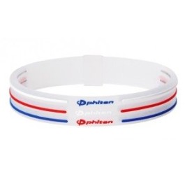 PHITEN sport bracelet 3line transp blanc rouge bl