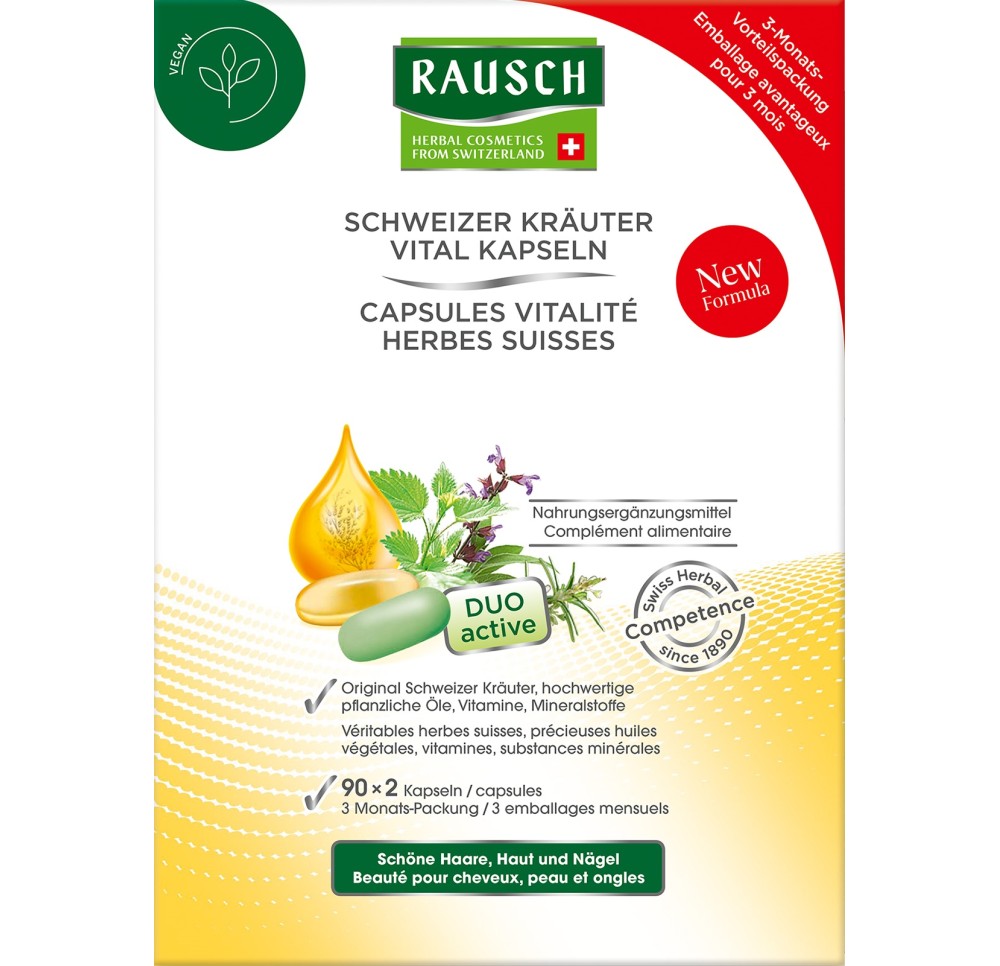 RAUSCH capsules vitalité herbes suisses 3 emb mens