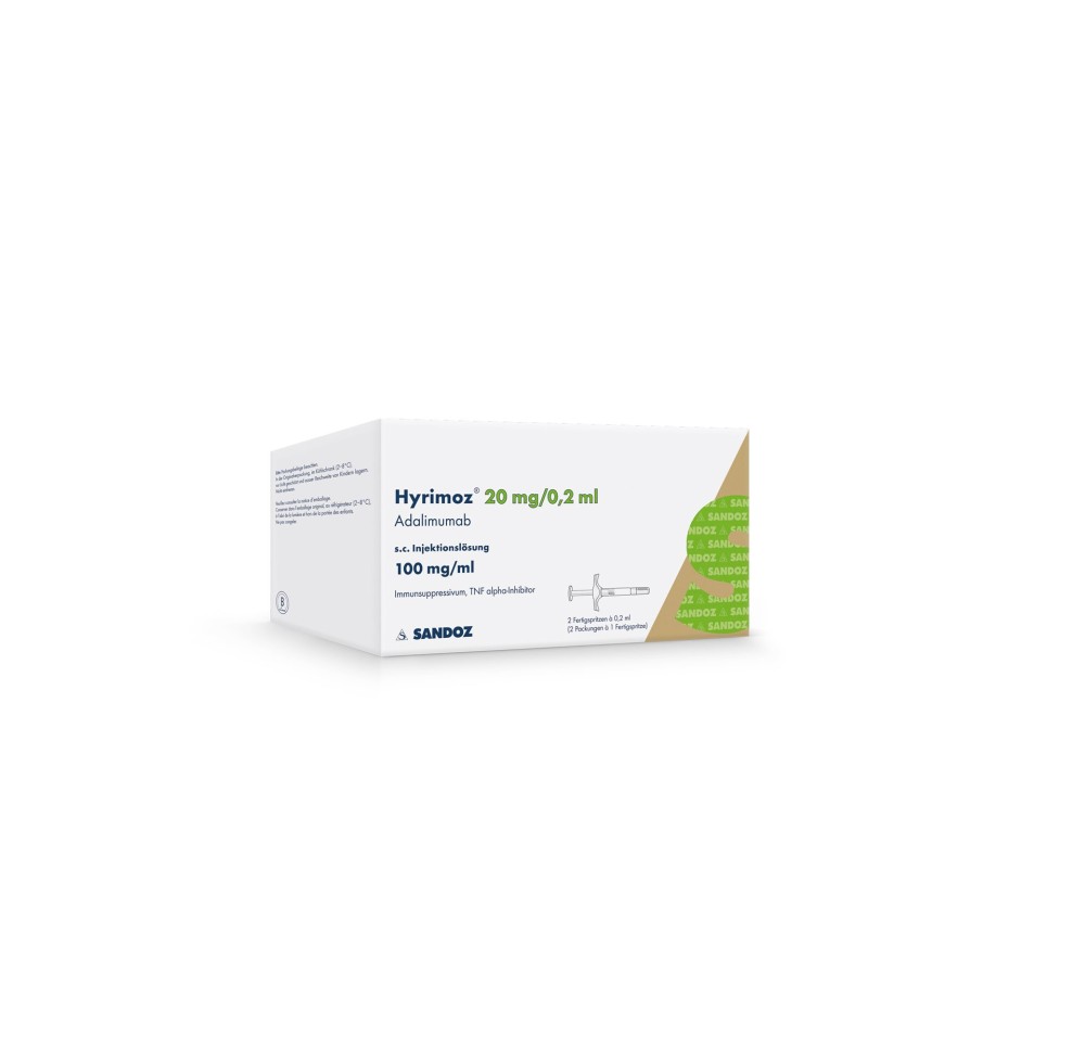 HYRIMOZ sol inj 20 mg/0.2ml ser pré 2 x 0.2 ml HYRIMOZ sol inj 20 mg/0.2ml ser pré 2 x 0.2 ml