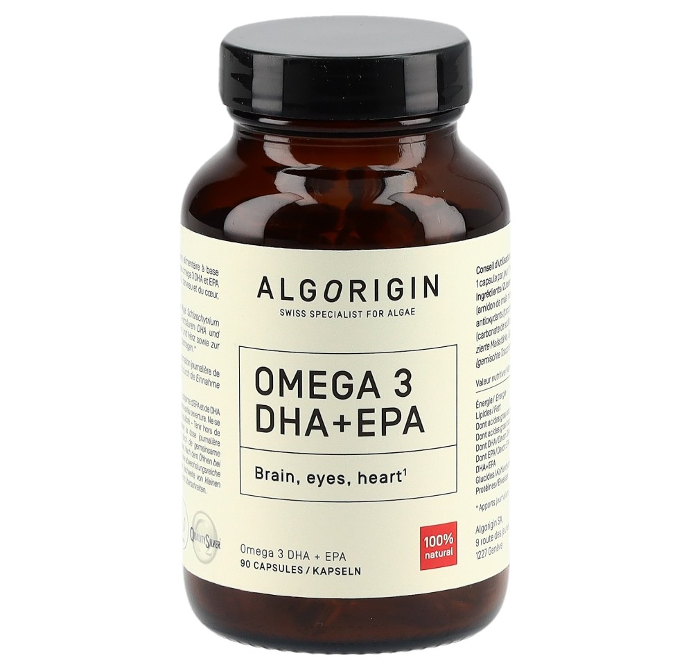 ALGORIGIN Omega 3 DHA+EPA caps fl verre 90 pce