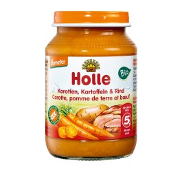 HOLLE carotte pomme de terre boeuf bio 190 g