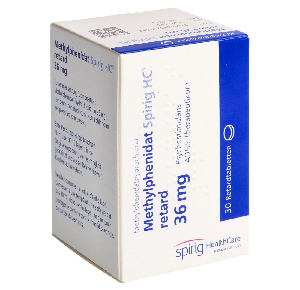 METHYLPHENIDATE Spirig HC cpr ret 36 mg bte 30 pce METHYLPHENIDATE Spirig HC cpr ret 36 mg bte 30 pce