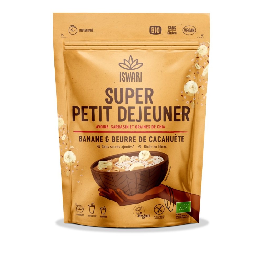 ISWARI super pet dej banane cacahuète bio 360 g