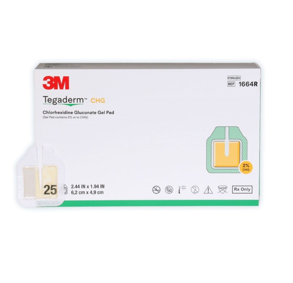 3M TEGADERM CHG gel pad 1664R 25/CAR 4CAR 25 pce