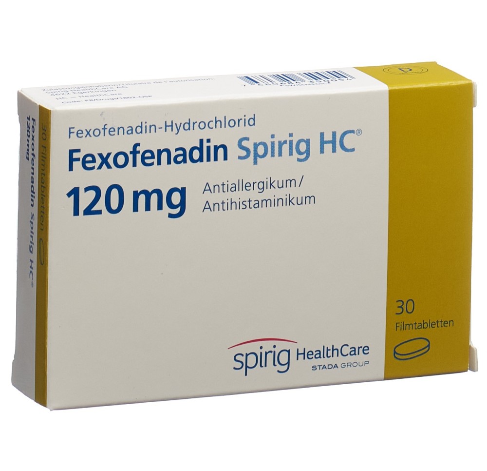 FEXOFENADINE Spirig HC cpr pell 120 mg 30 pce FEXOFENADINE Spirig HC cpr pell 120 mg 30 pce
