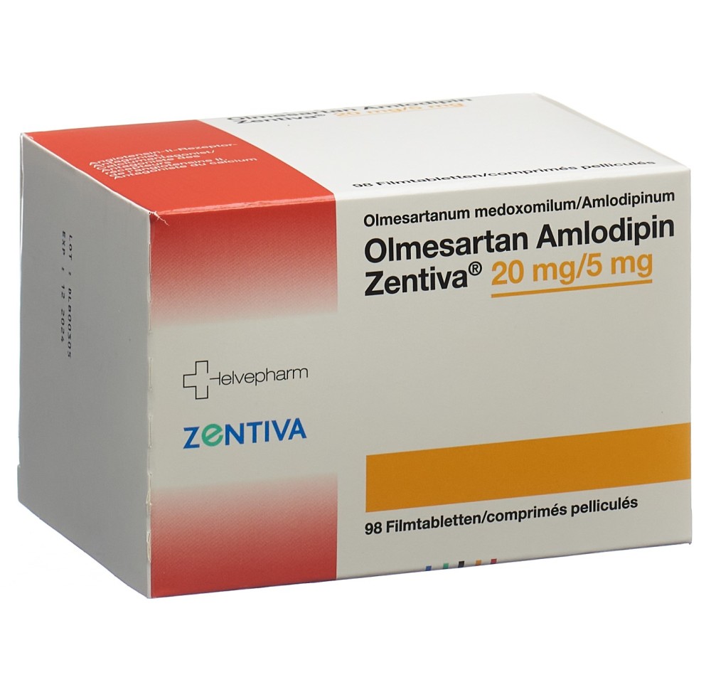 OLMESARTAN AMLO Zentiva cpr pell 20/5 mg 98 pce OLMESARTAN AMLO Zentiva cpr pell 20/5 mg 98 pce