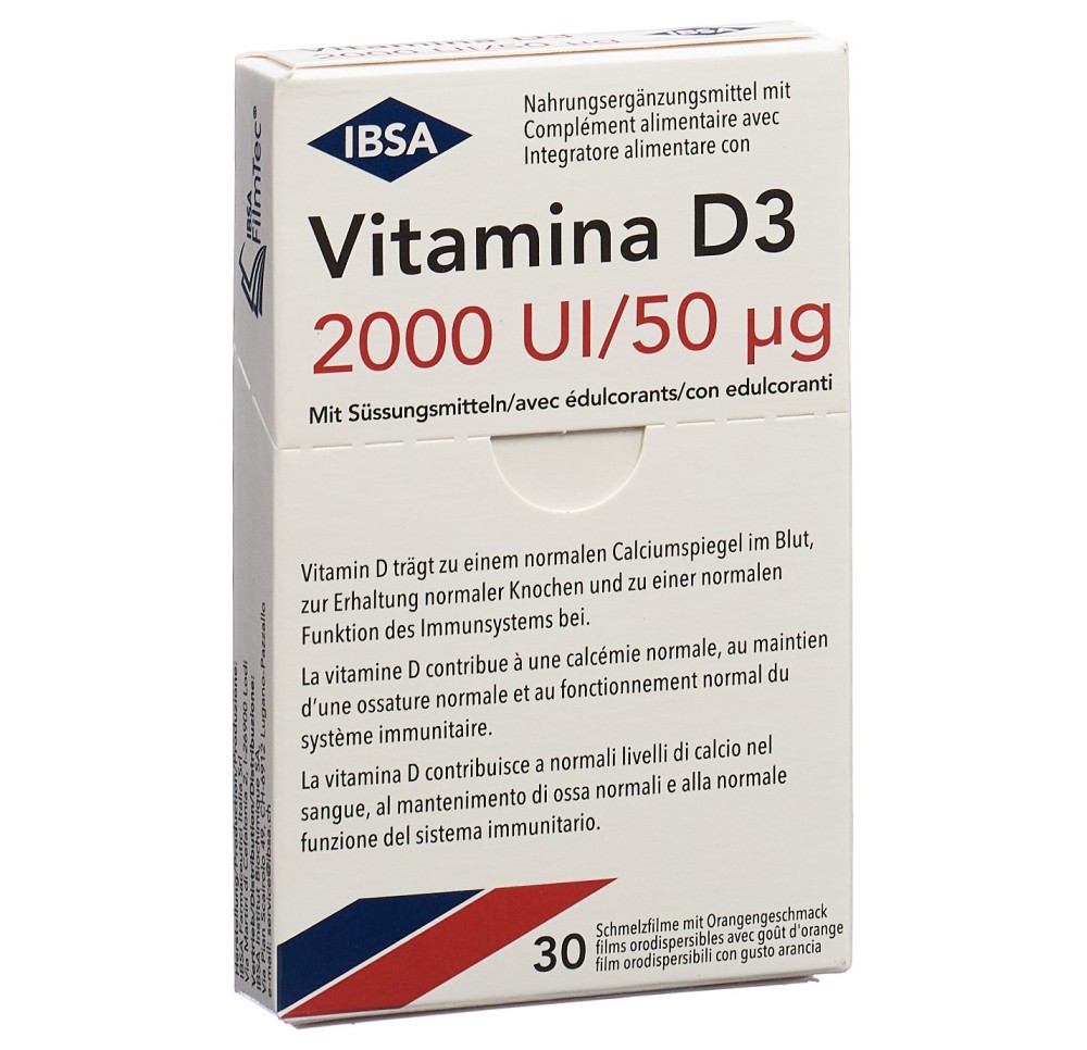 VITAMINA D3 film orodisp 2000 I.U. (nouv) 30 pce VITAMINA D3 film orodisp 2000 I.U. (nouv) 30 pce