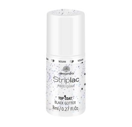 ALESSAN Striplac Top Coat Black Glitter 8 ml