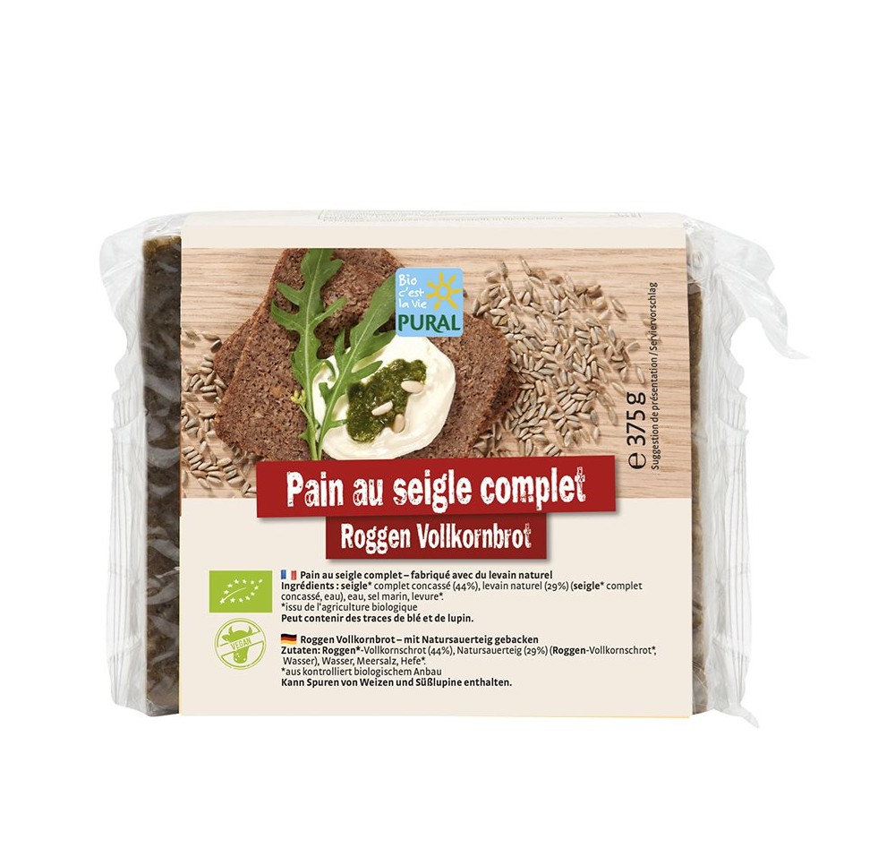 PURAL pain complet au seigle 375 g