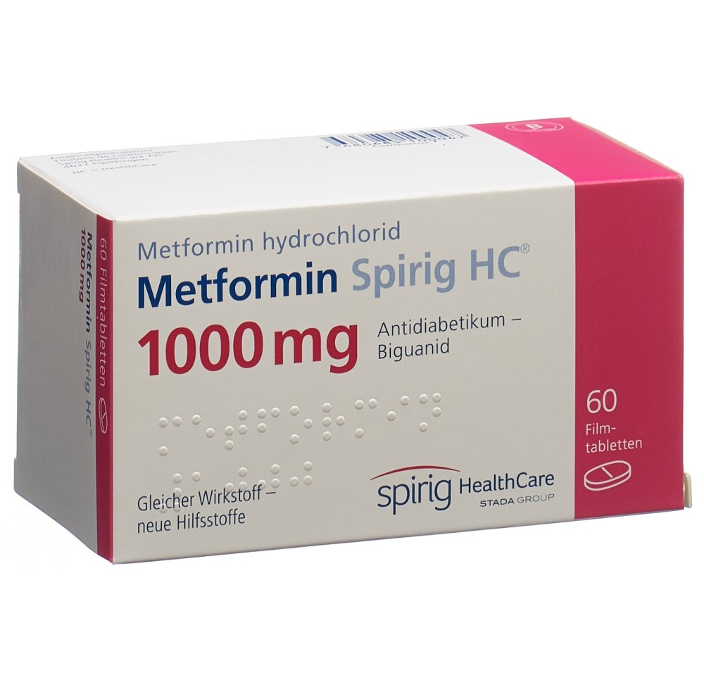 METFORMINE Spirig HC cpr pell 1000 mg 60 pce METFORMINE Spirig HC cpr pell 1000 mg 60 pce