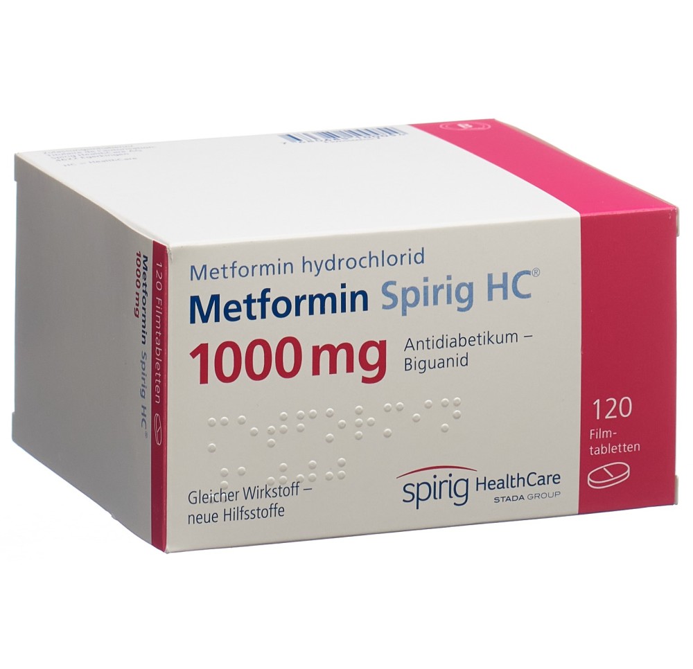 METFORMINE Spirig HC cpr pell 1000 mg 120 pce METFORMINE Spirig HC cpr pell 1000 mg 120 pce