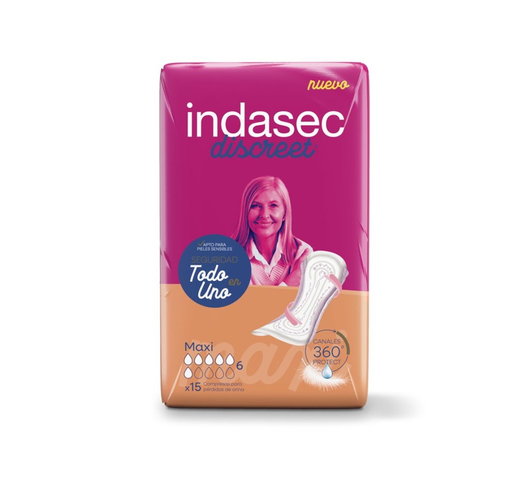 INDASEC Discreet Maxi sach 15 pce