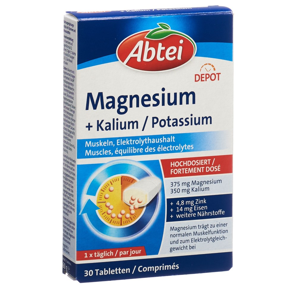ABTEI Magnesium + potassium dépôt cpr (nv) 30 pce ABTEI Magnesium + potassium dépôt cpr (nv) 30 pce