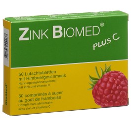 ZINK BIOMED plus C cpr sucer framboise 50 pce