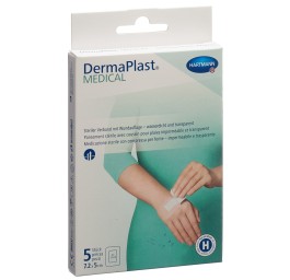 DERMAPLAST Medical pansem transpar 7.2x5cm 5 pce