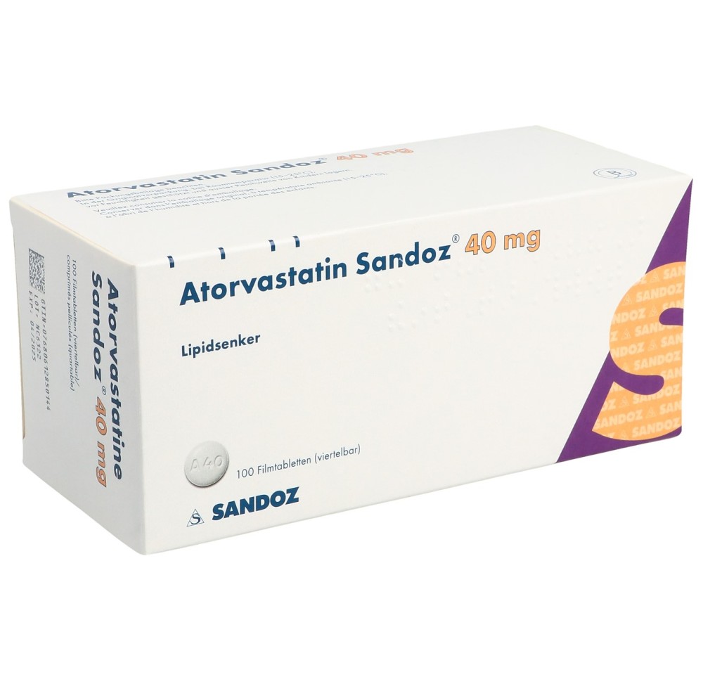 ATORVASTATINE Sandoz cpr pell 40 mg 100 pce ATORVASTATINE Sandoz cpr pell 40 mg 100 pce