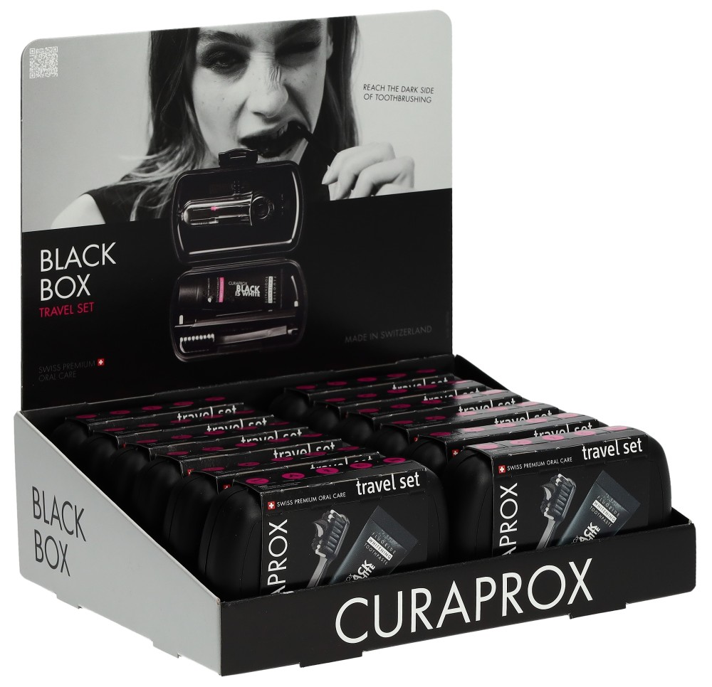 CURAPROX display travel set black is white 12Stk
