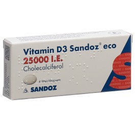 VITAMINE D3 Sandoz eco caps moll 25000 UI 4 pce