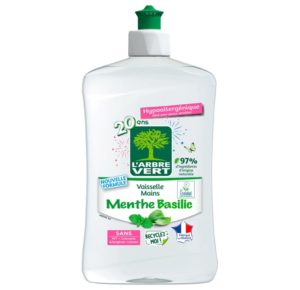 L'ARBRE VERT liquide vaisselle menthe basil 500 ml