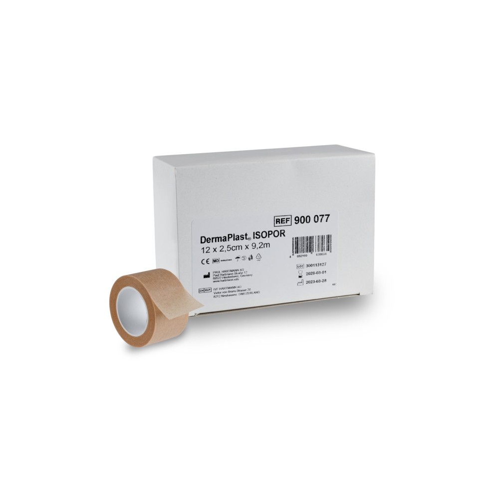 DERMAPLAST ISOPOR 2.5cmx9.2m n-tissé chair 12 pce
