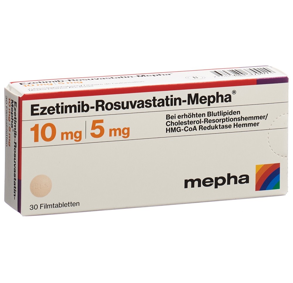 EZETIMIB ROSUVAST Mepha cpr pell 10mg/5mg 30 pce EZETIMIB ROSUVAST Mepha cpr pell 10mg/5mg 30 pce
