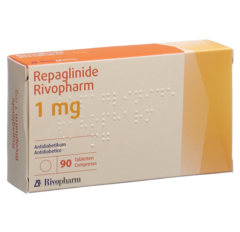 REPAGLINIDE Rivopharm cpr 1 mg 90 pce REPAGLINIDE Rivopharm cpr 1 mg 90 pce