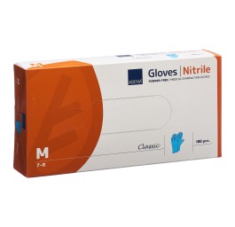ABENA Cla gants nit M 240mm n poud n st bl 100 pce