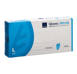 ABENA Cla gants nit L 240mm n poud n st bl 100 pce