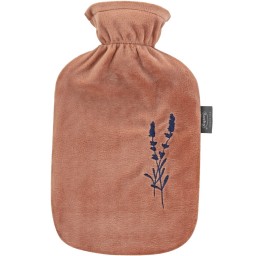 FASHY bouillotte 2l housse brun broderie lav
