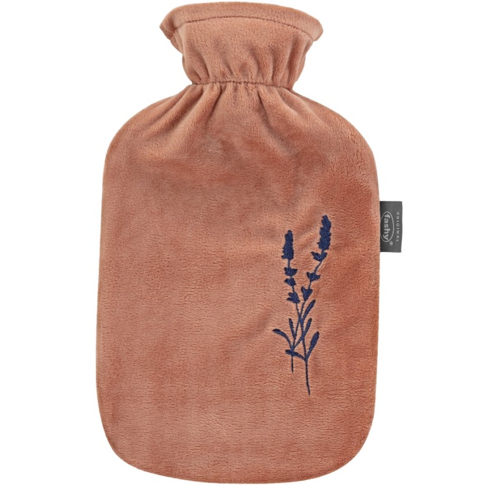 FASHY bouillotte 2l housse brun broderie lav FASHY bouillotte 2l housse brun broderie lav