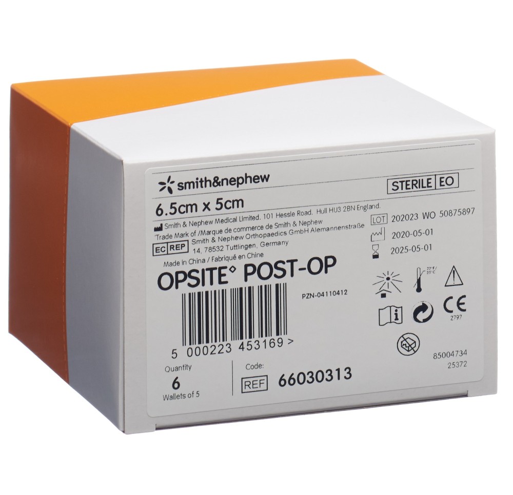 OPSITE POST OP pansem film 6.5x5cm sté 6 x 5 pce OPSITE POST OP pansem film 6.5x5cm sté 6 x 5 pce