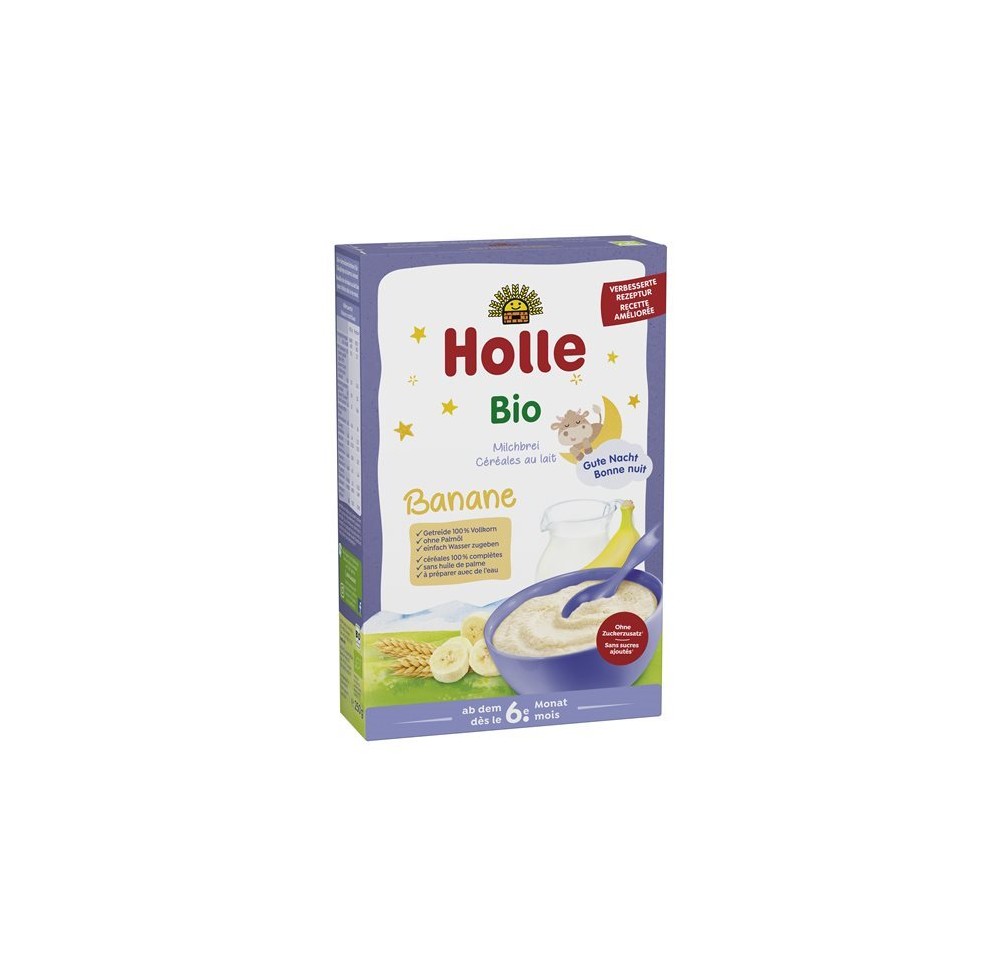 HOLLE bouillie céréales lait banane bio (nv) 250 g