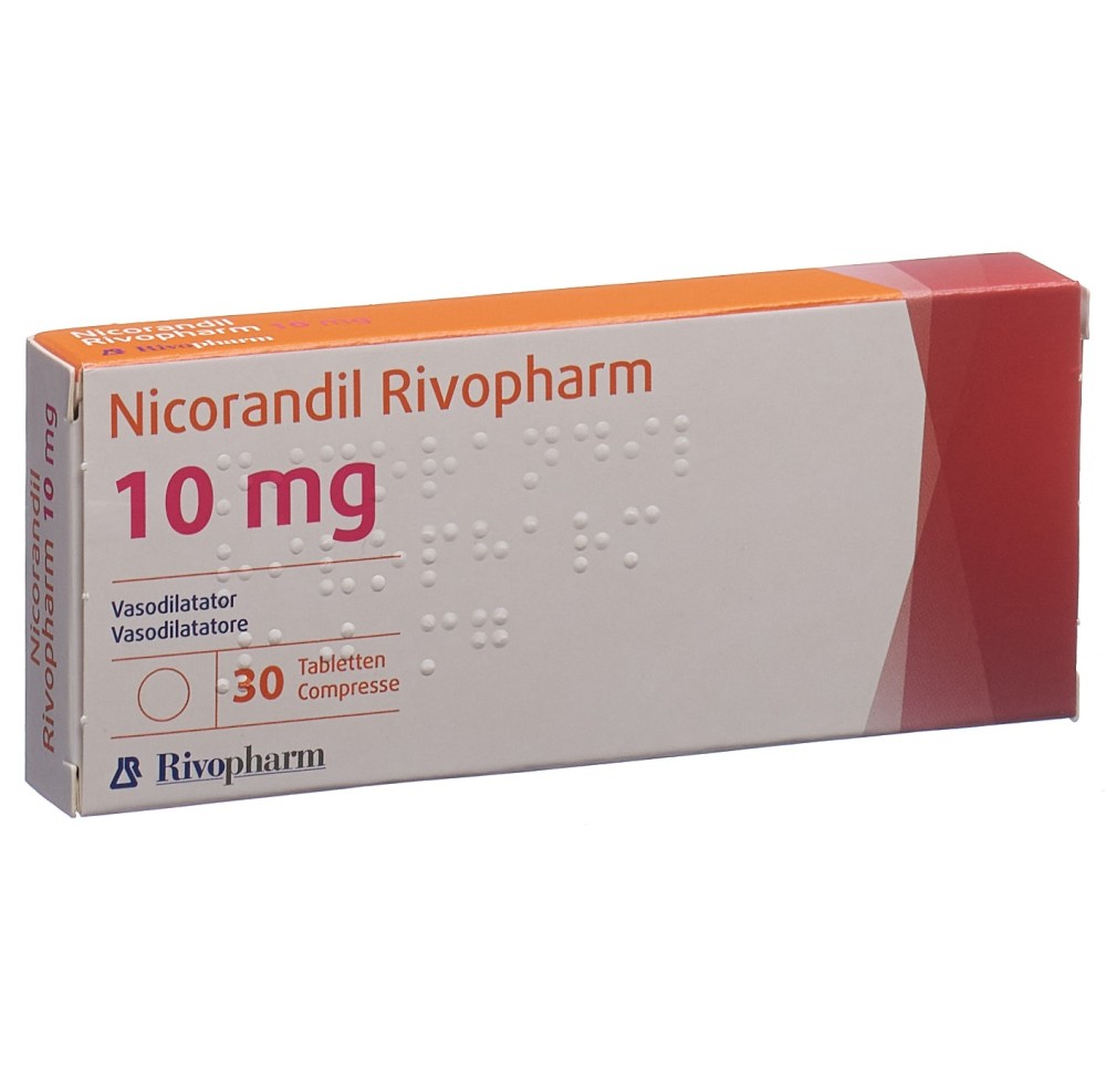 NICORANDIL Rivopharm cpr 10 mg 30 pce NICORANDIL Rivopharm cpr 10 mg 30 pce