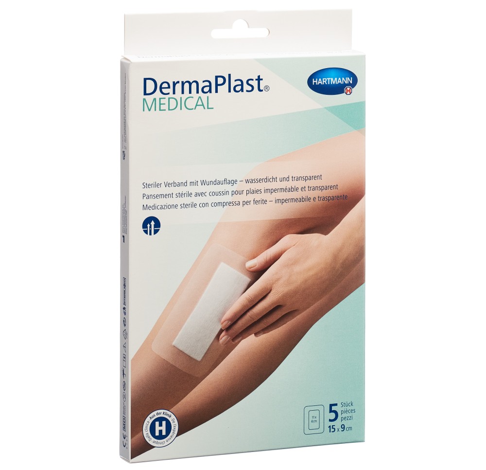 DERMAPLAST Medical pansement transpar 15x9cm 5 pce DERMAPLAST Medical pansement transpar 15x9cm 5 pce