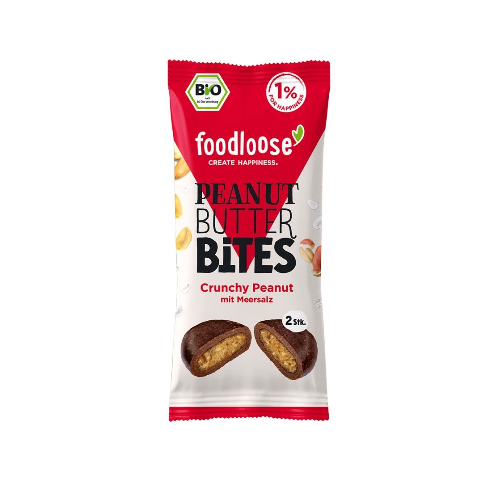 FOODLOOSE Peanut Butter Bites Crunchy Peanut 40 g FOODLOOSE Peanut Butter Bites Crunchy Peanut 40 g