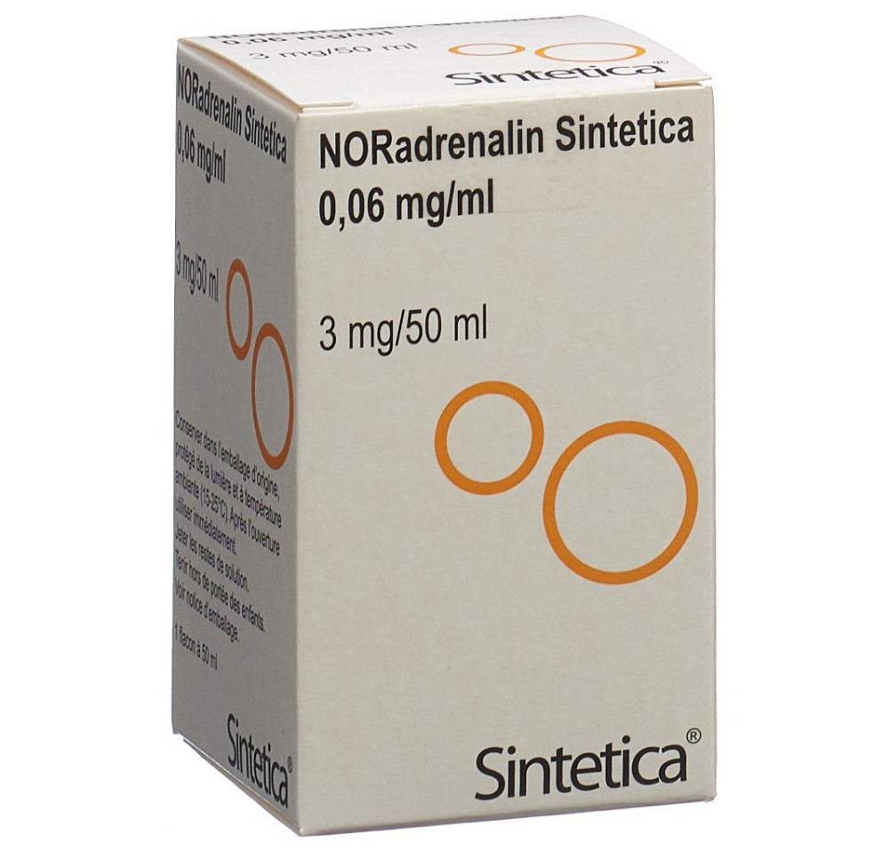 NORADRENALIN Sintetica sol perf 3 mg/50ml vial