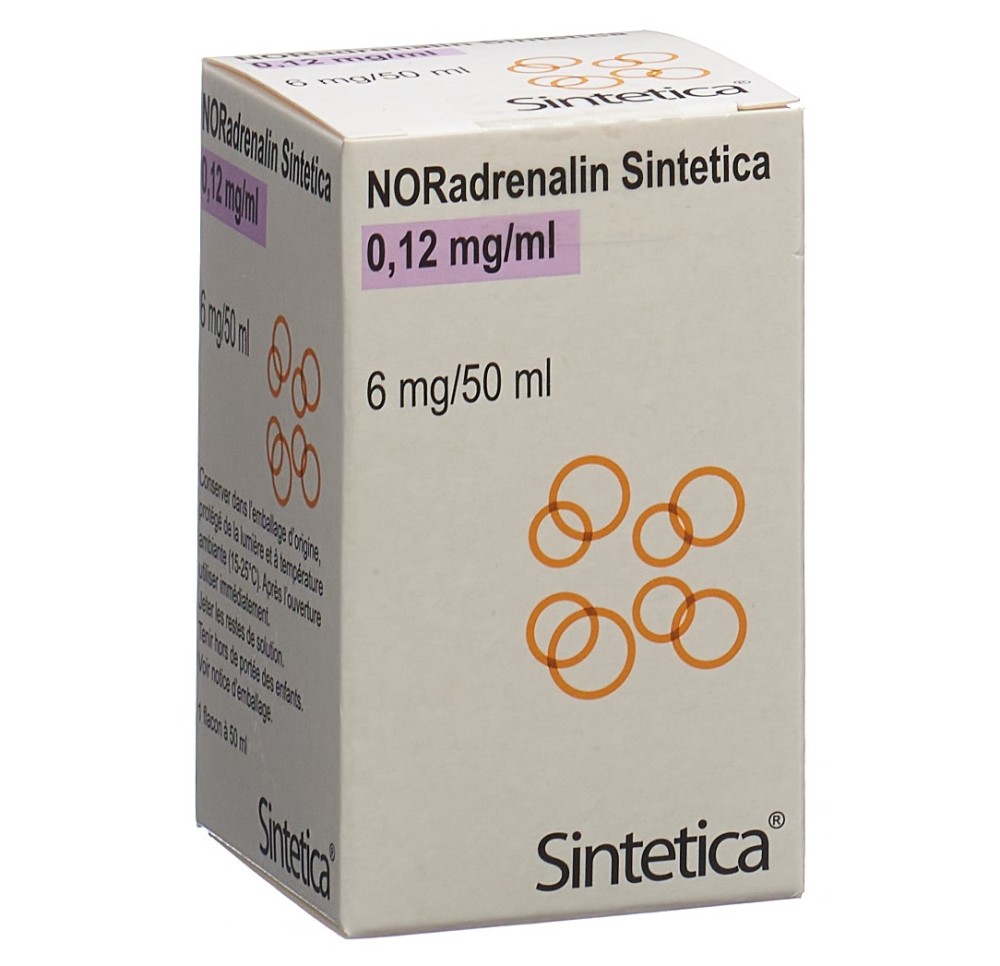 NORADRENALIN Sintetica sol perf 6 mg/50ml vial NORADRENALIN Sintetica sol perf 6 mg/50ml vial