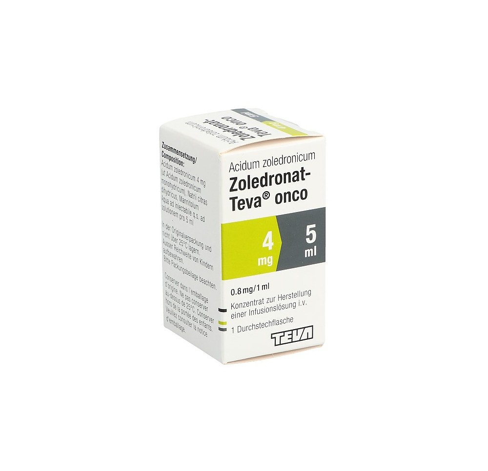 ZOLEDRONAT Teva onco 4 mg/5ml flac 5 ml ZOLEDRONAT Teva onco 4 mg/5ml flac 5 ml