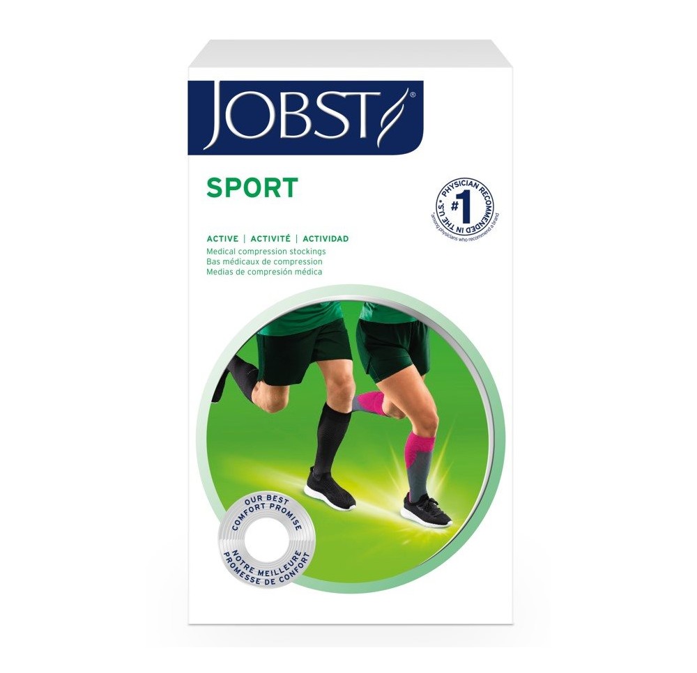 JOBST Sport Kniestrumpf 15-20mmHg XL ro bl 1 paire JOBST Sport Kniestrumpf 15-20mmHg XL ro bl 1 paire