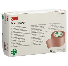 3M MICROPORE sparadr s disp 25mmx9.14m ch n 12 pce