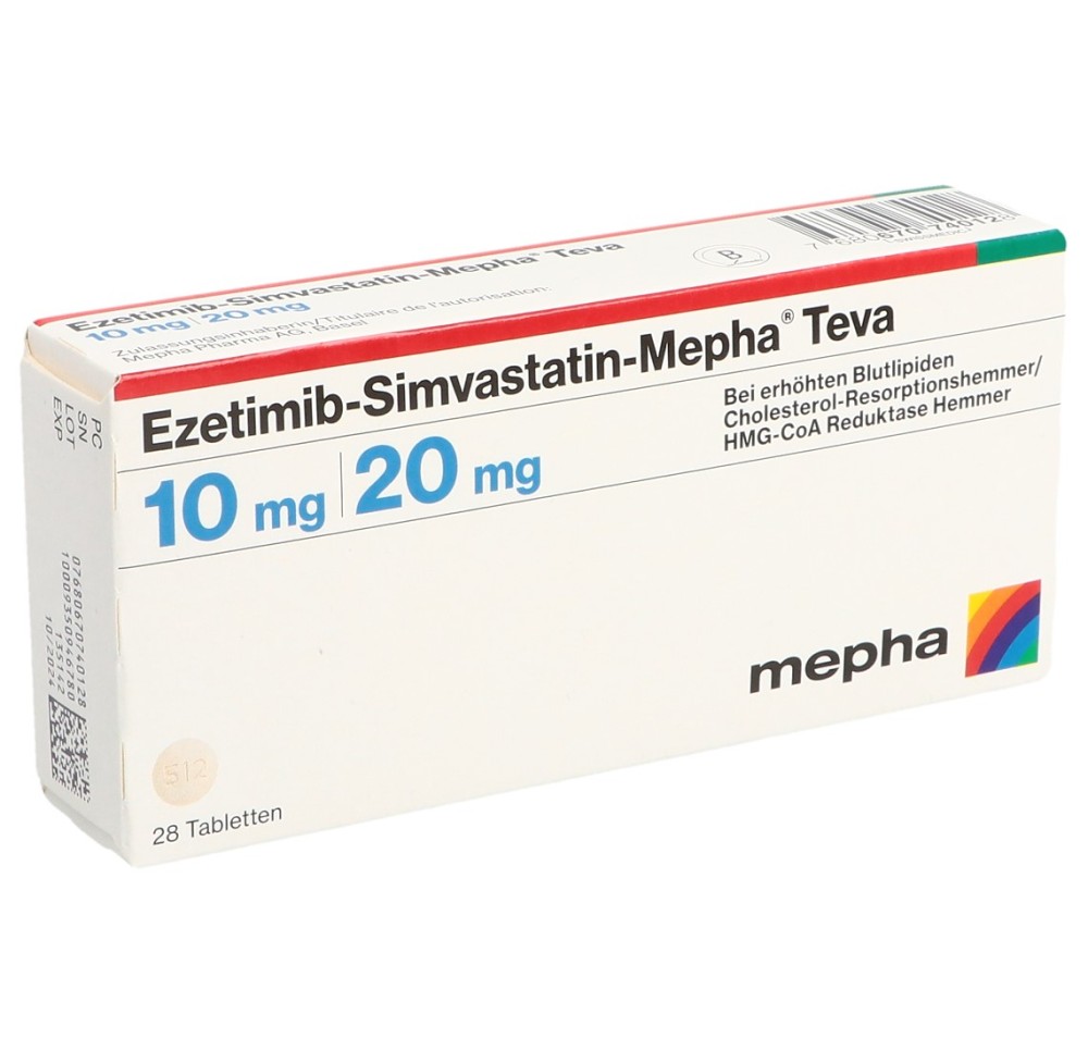 EZETIMIB SIMVASTATIN Mepha Teva 10/20 mg 28 pce EZETIMIB SIMVASTATIN Mepha Teva 10/20 mg 28 pce
