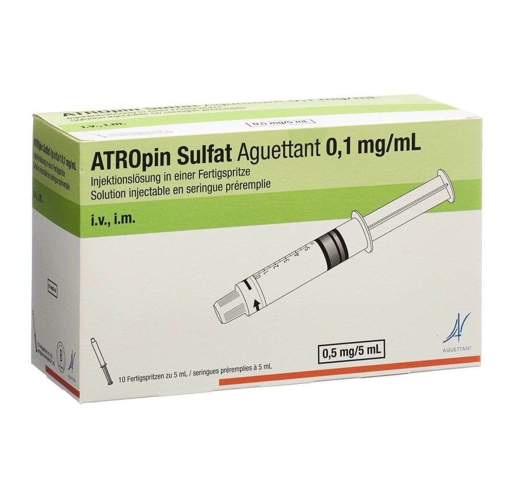 ATROPIN SULFAT Aguettant 0.5 mg/5ml 10 x 5 ml ATROPIN SULFAT Aguettant 0.5 mg/5ml 10 x 5 ml