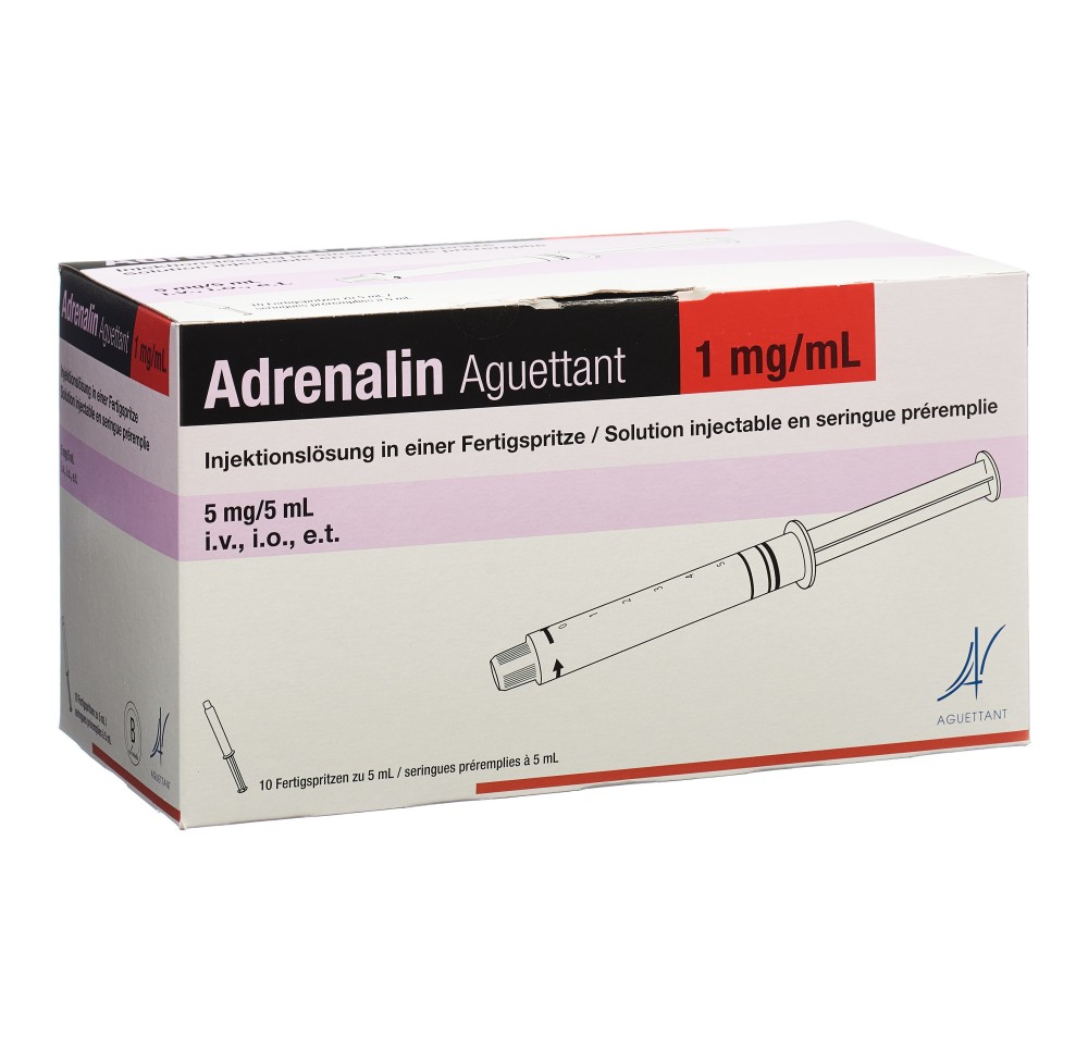 ADRENALIN Aguettant 5 mg/5ml 10 ser pré 5 ml ADRENALIN Aguettant 5 mg/5ml 10 ser pré 5 ml