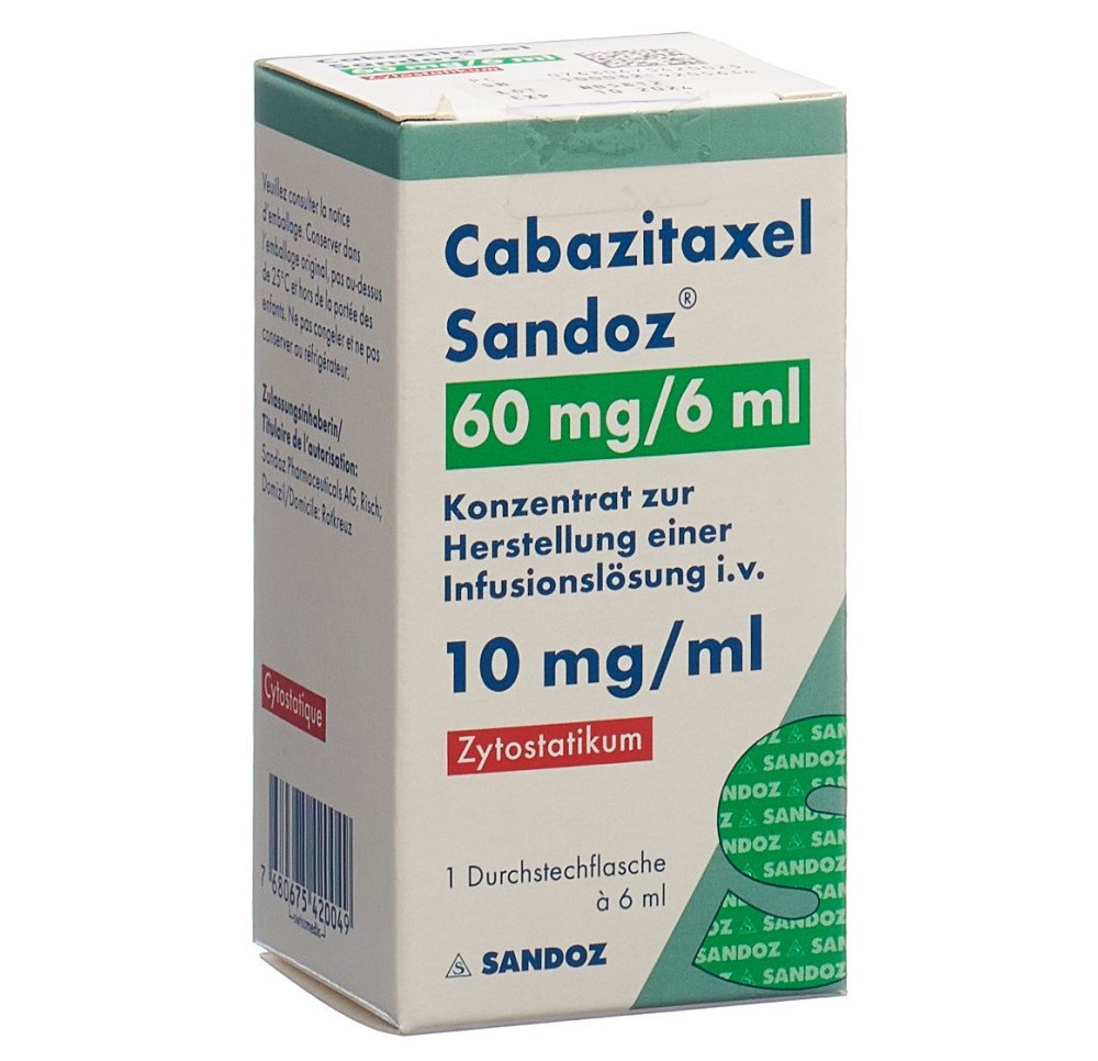 CABAZITAXEL Sandoz sol perf 60 mg/6ml flac CABAZITAXEL Sandoz sol perf 60 mg/6ml flac