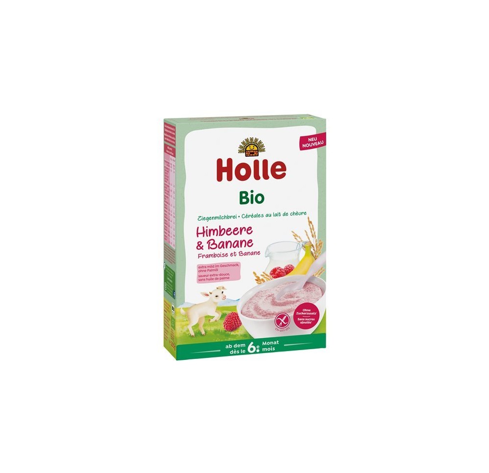 HOLLE céréales lait de chèvre framb bana bio 200 g HOLLE céréales lait de chèvre framb bana bio 200 g